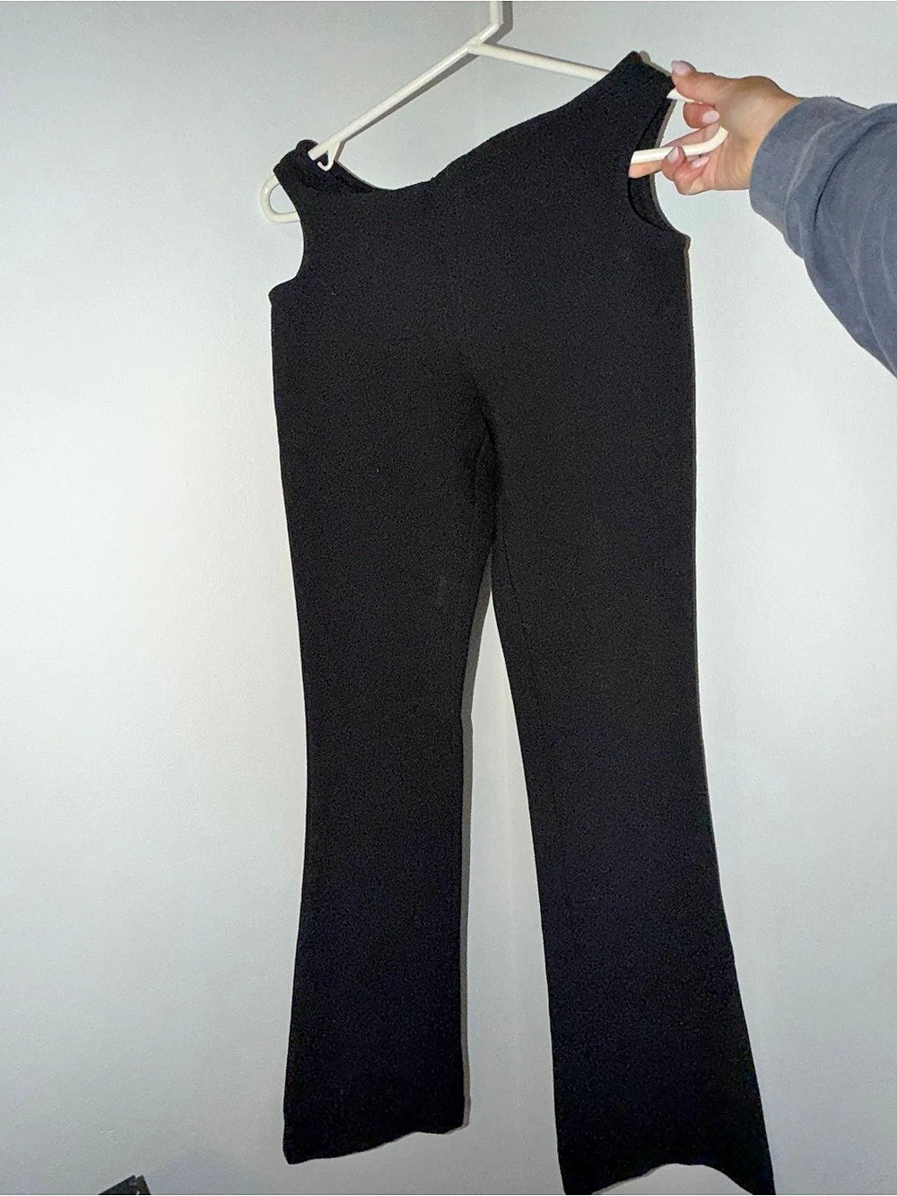Zara Twisted Neck Flare Jumpsuit Black